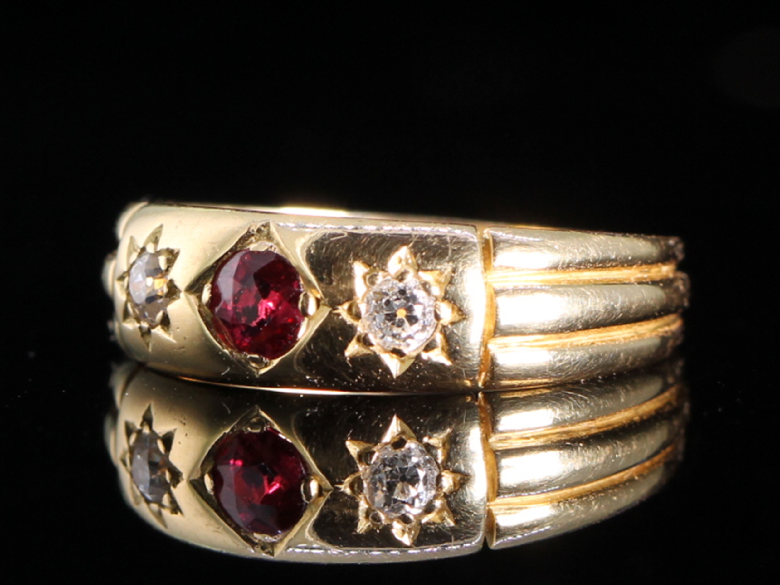 Edwardian Ruby and Diamond 18ct Gold Ring