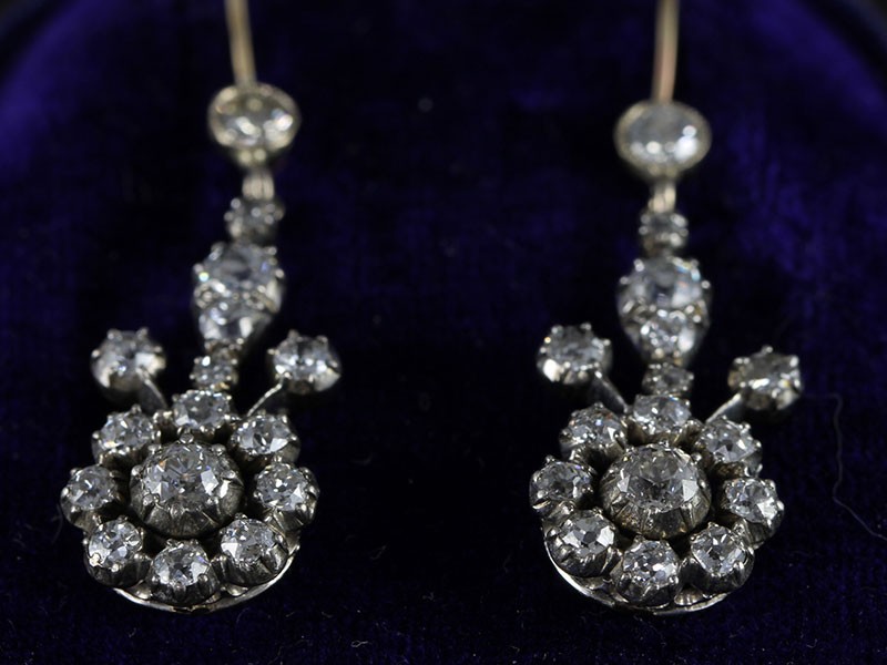 STUNNING GEORGIAN DIAMOND EARRINGS