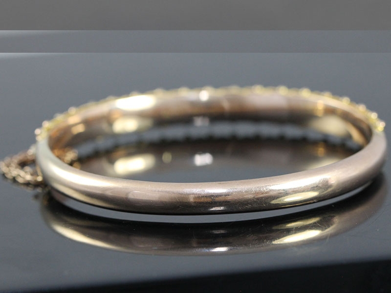  STUNNING ROSE GOLD EDWARDIAN ETRUSCAN 9 CARAT GOLD BANGLE