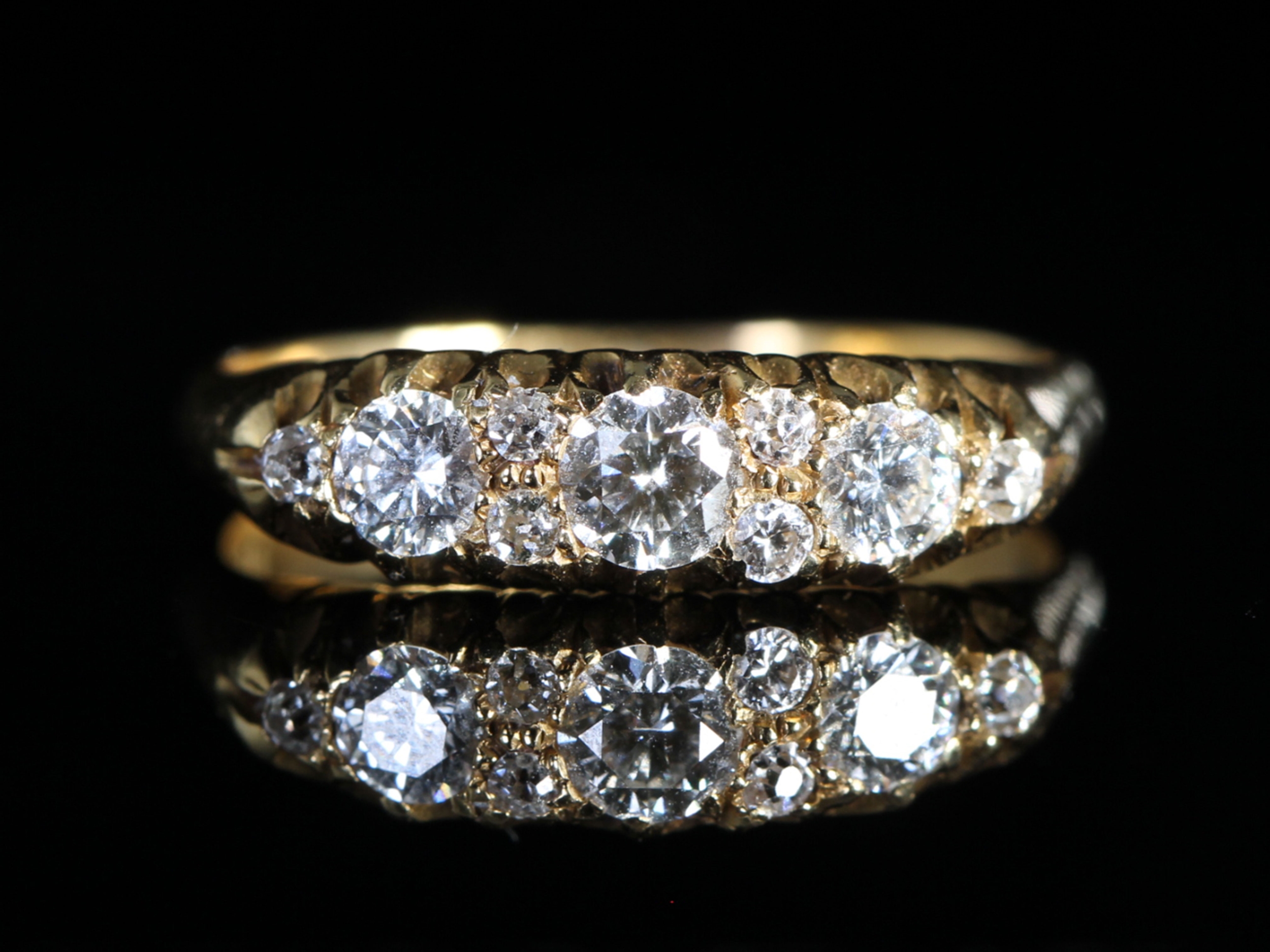  Edwardian Diamond 18ct Gold Gypsy Ring