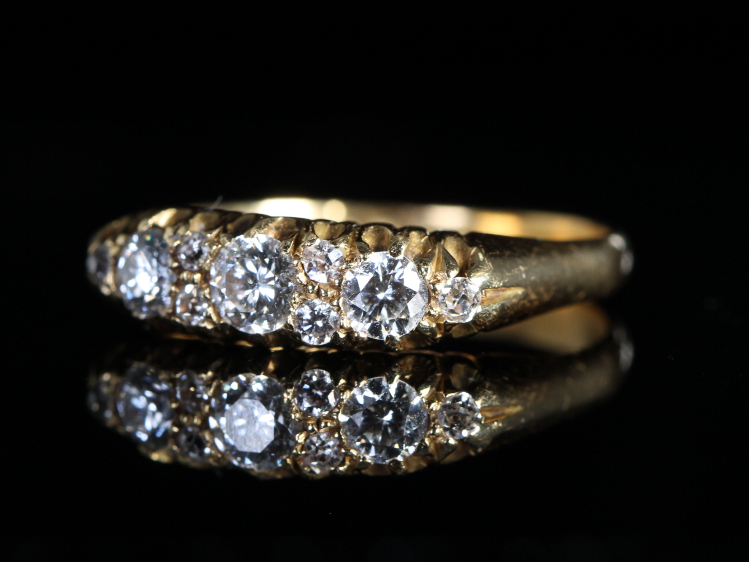  Edwardian Diamond 18ct Gold Gypsy Ring