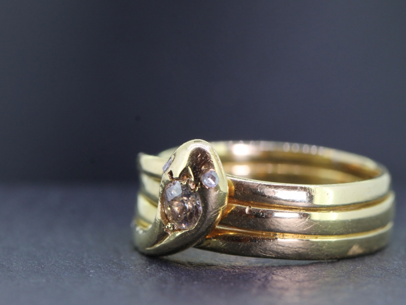 Vintage 1.78ct Diamond and 18ct Yellow Gold Snake Ring - Circa 1990 | eBay