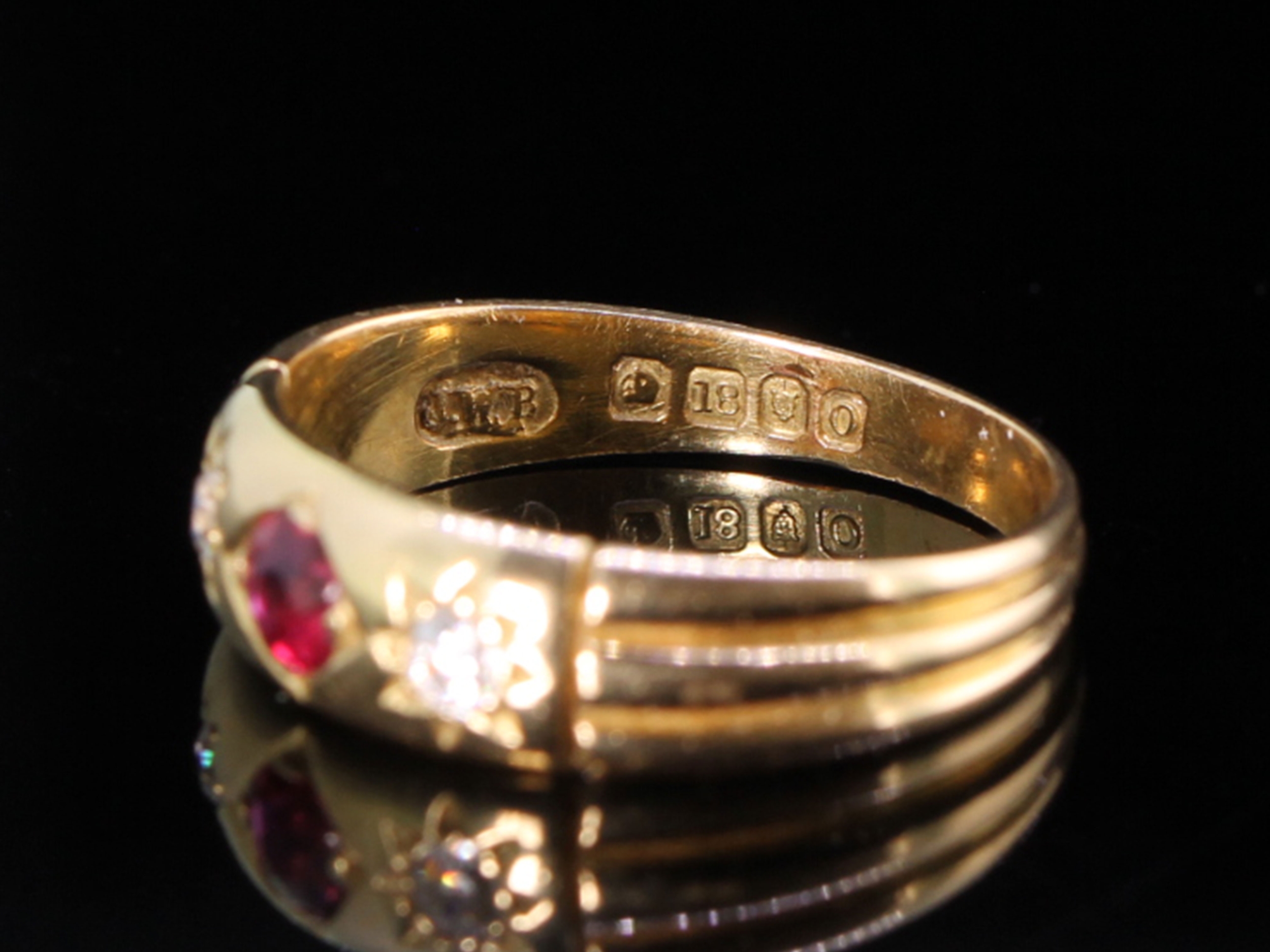 Edwardian Ruby and Diamond 18ct Gold Ring