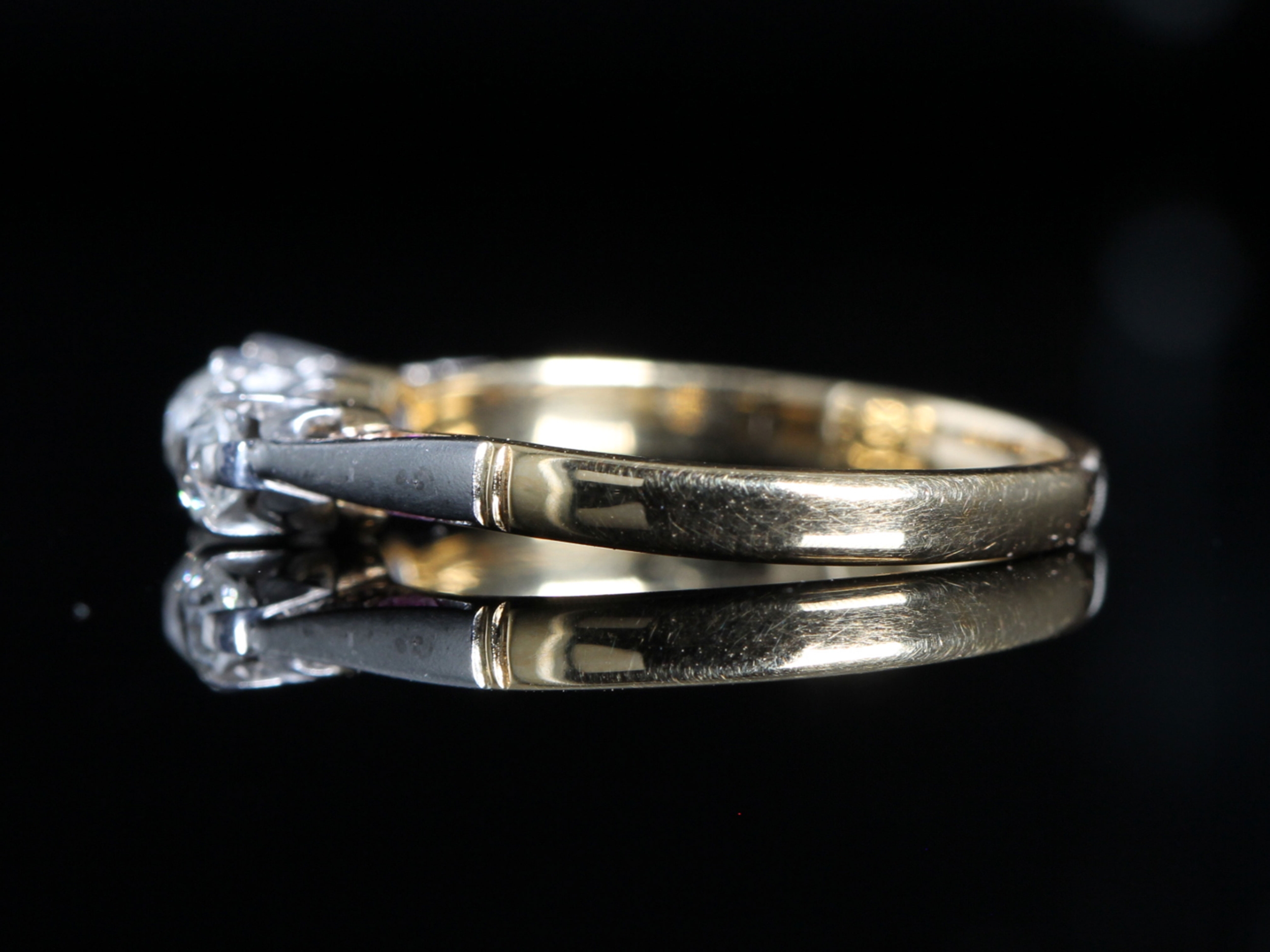 Art Deco Diamond Platinum and 18ct Gold Trilogy Ring
