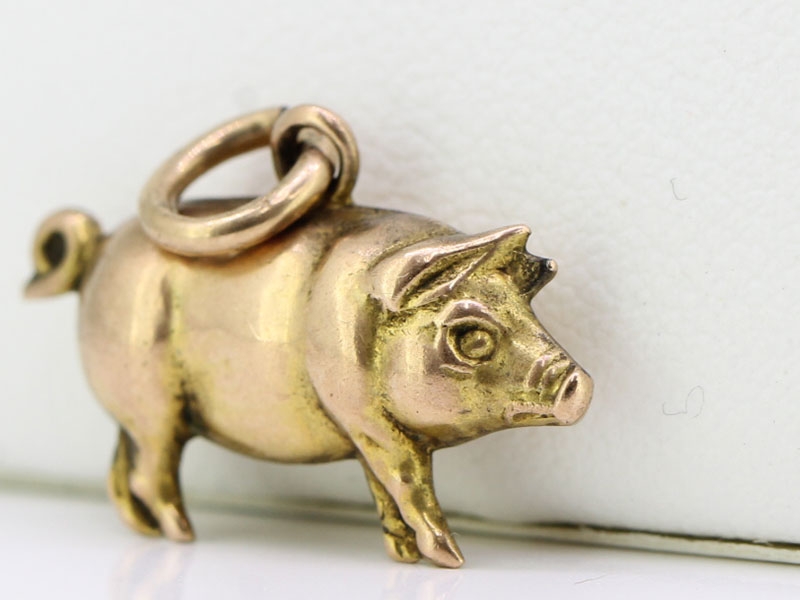 GORGEOUS MATURE 9 CARAT GOLD PIG CHARM/PENDANT