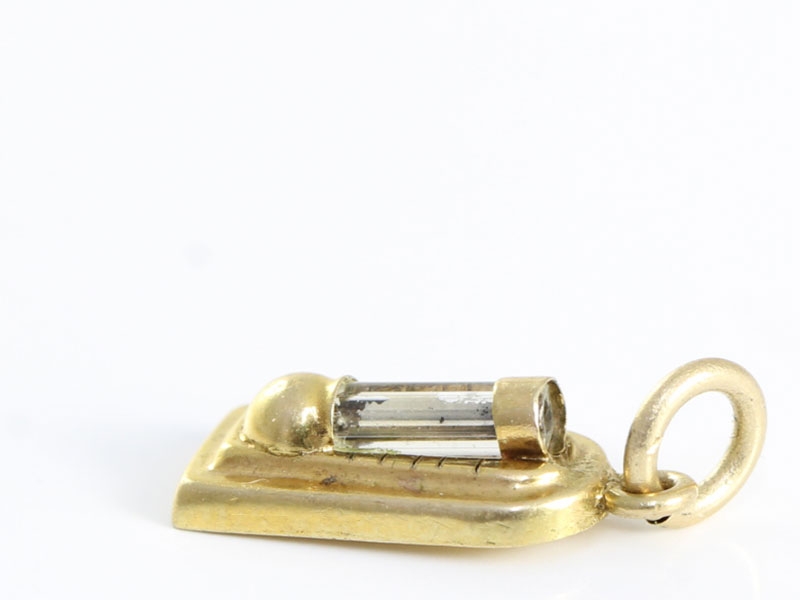 LOVELY EDWARDIAN GOLD THERMOMETER CHARM 