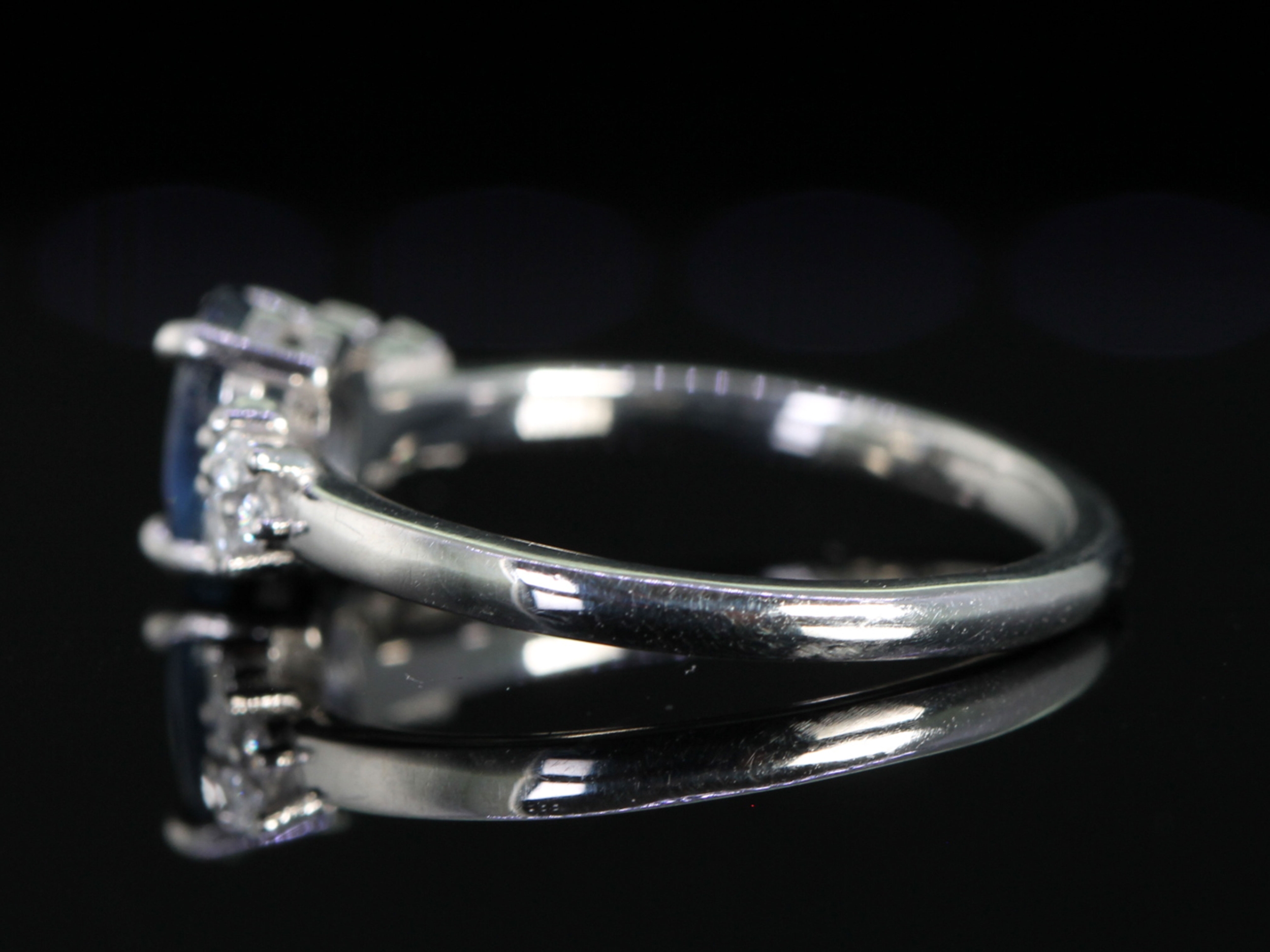 Sapphire and Diamond Platinum Ring