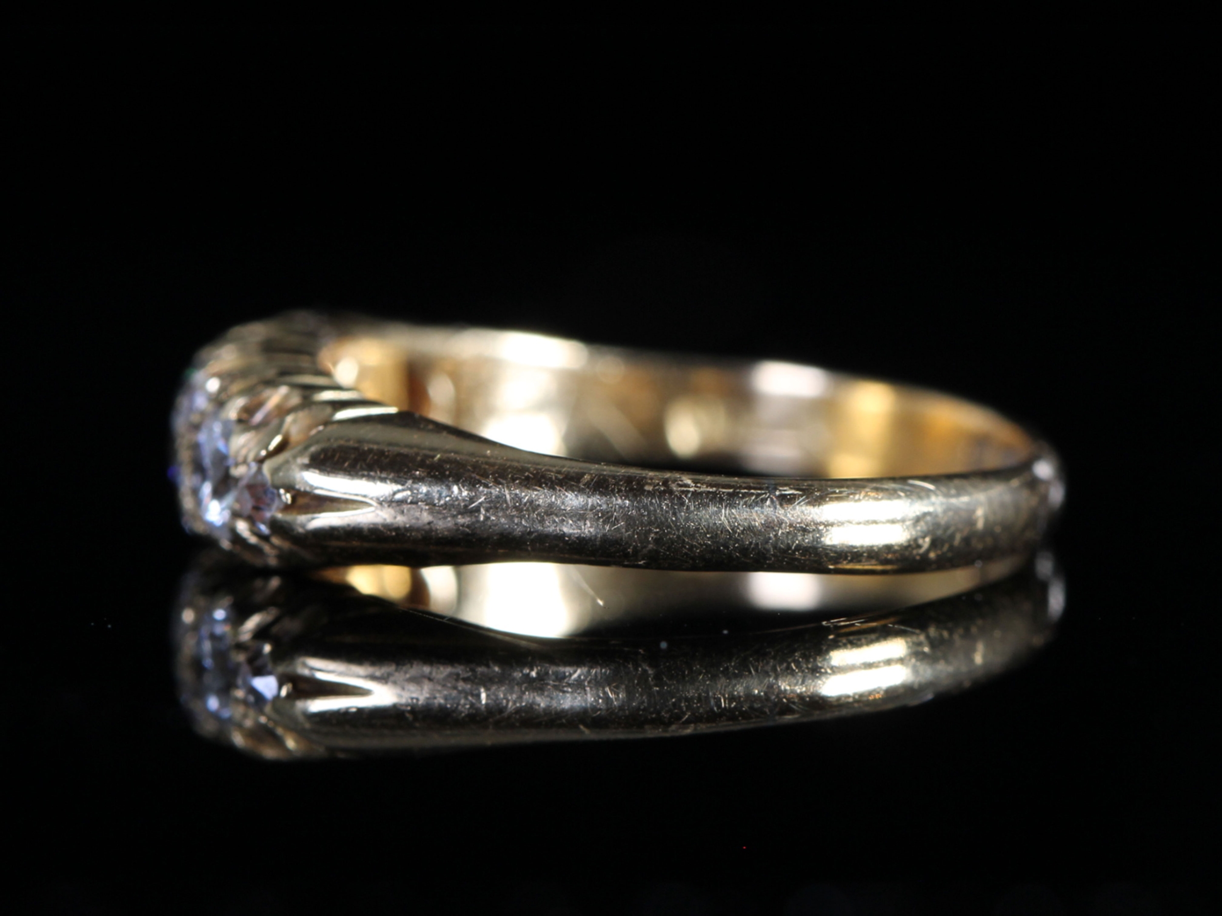  Edwardian Diamond 18ct Gold Gypsy Ring