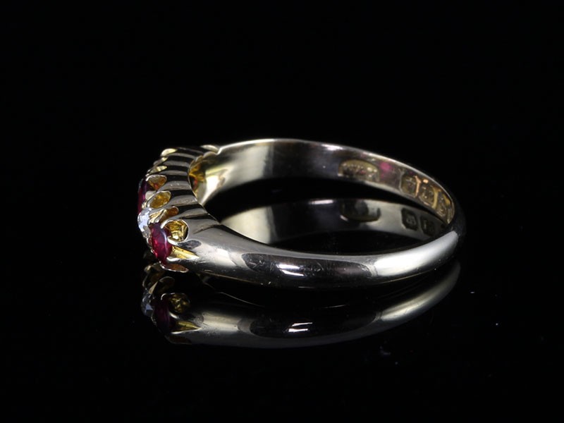 GENUINE ANTIQUE EDWARDIAN 18CT RUBY AND DIAMOND RING