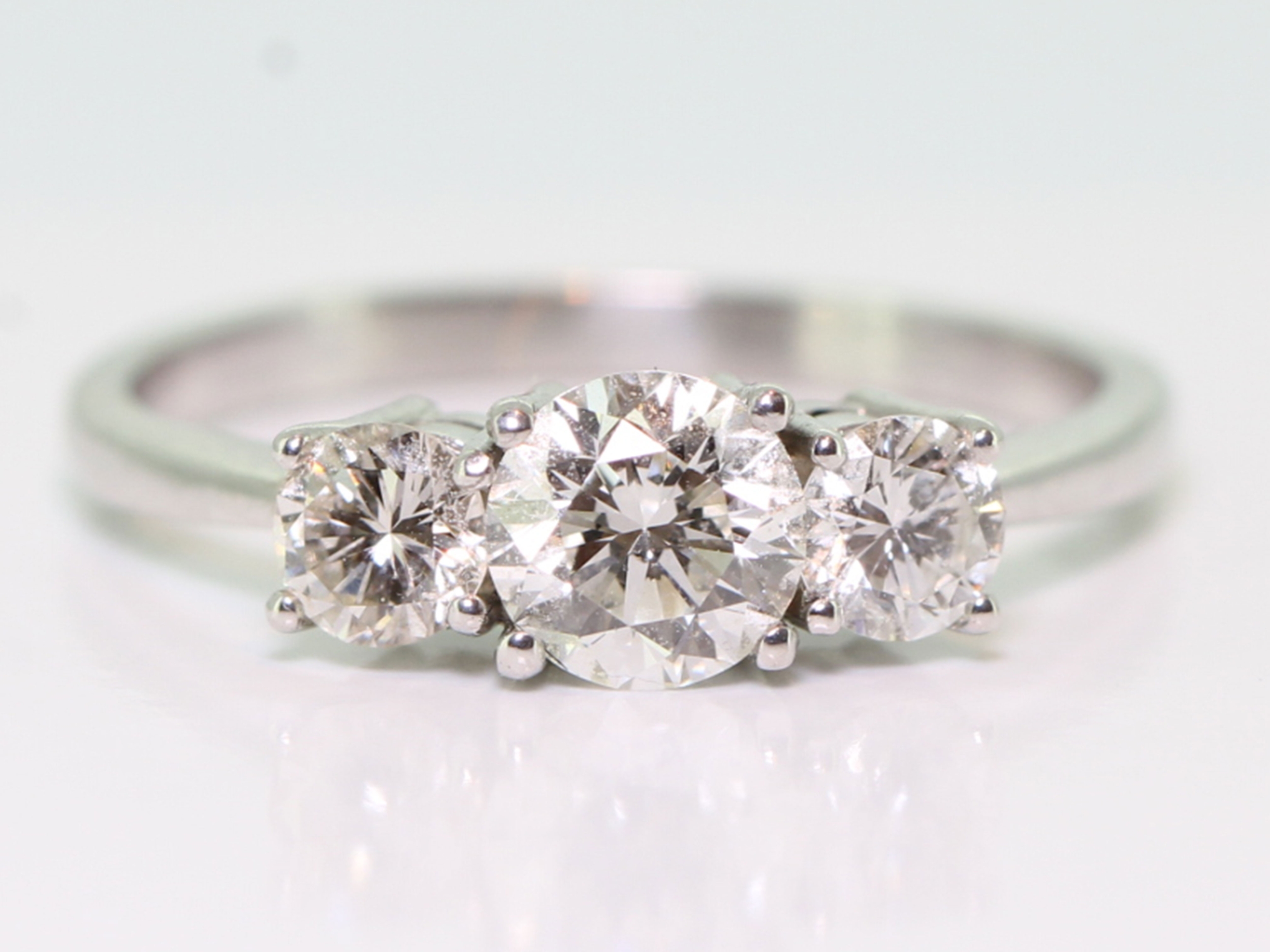 Beautiful and Eye-catching Diamond Platinum Trilogy Ring