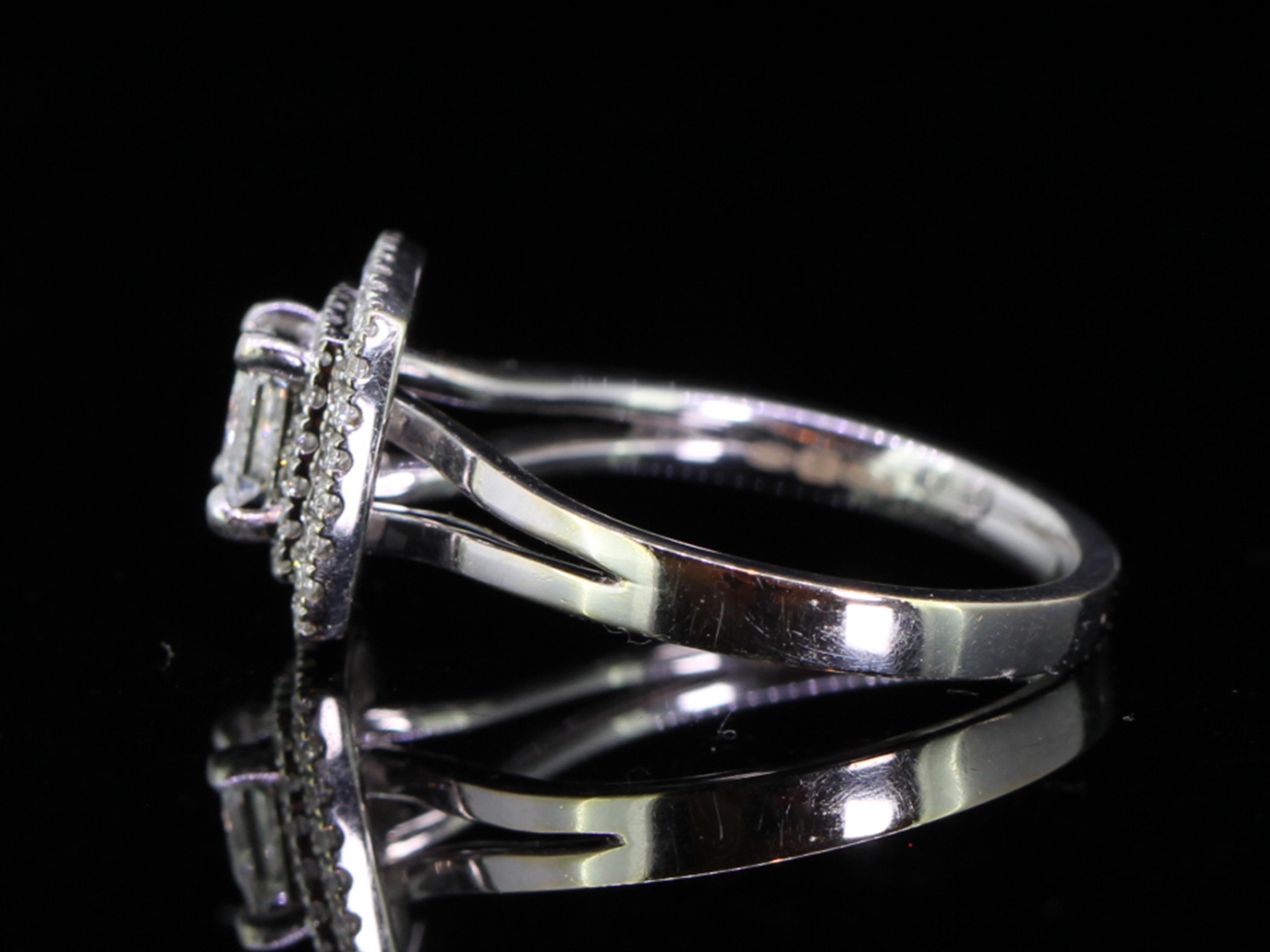 Stunning Diamond Double Halo 18 Carat Gold Ring 