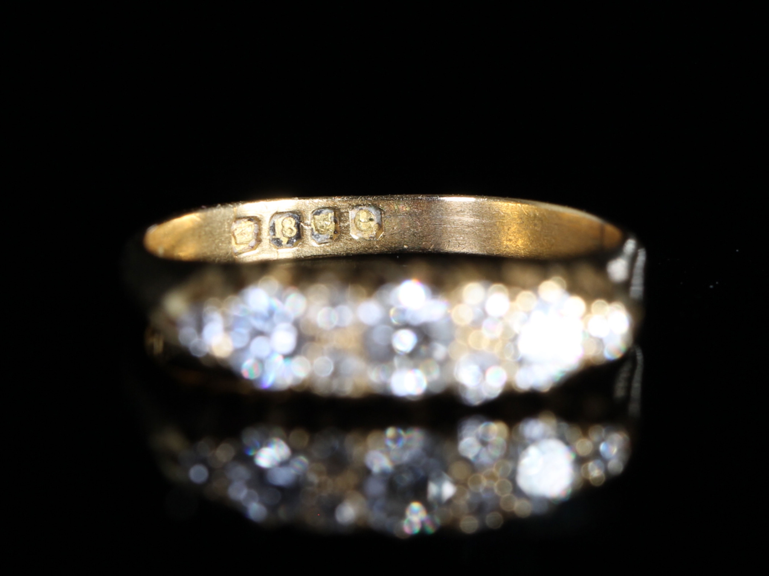  Edwardian Diamond 18ct Gold Gypsy Ring