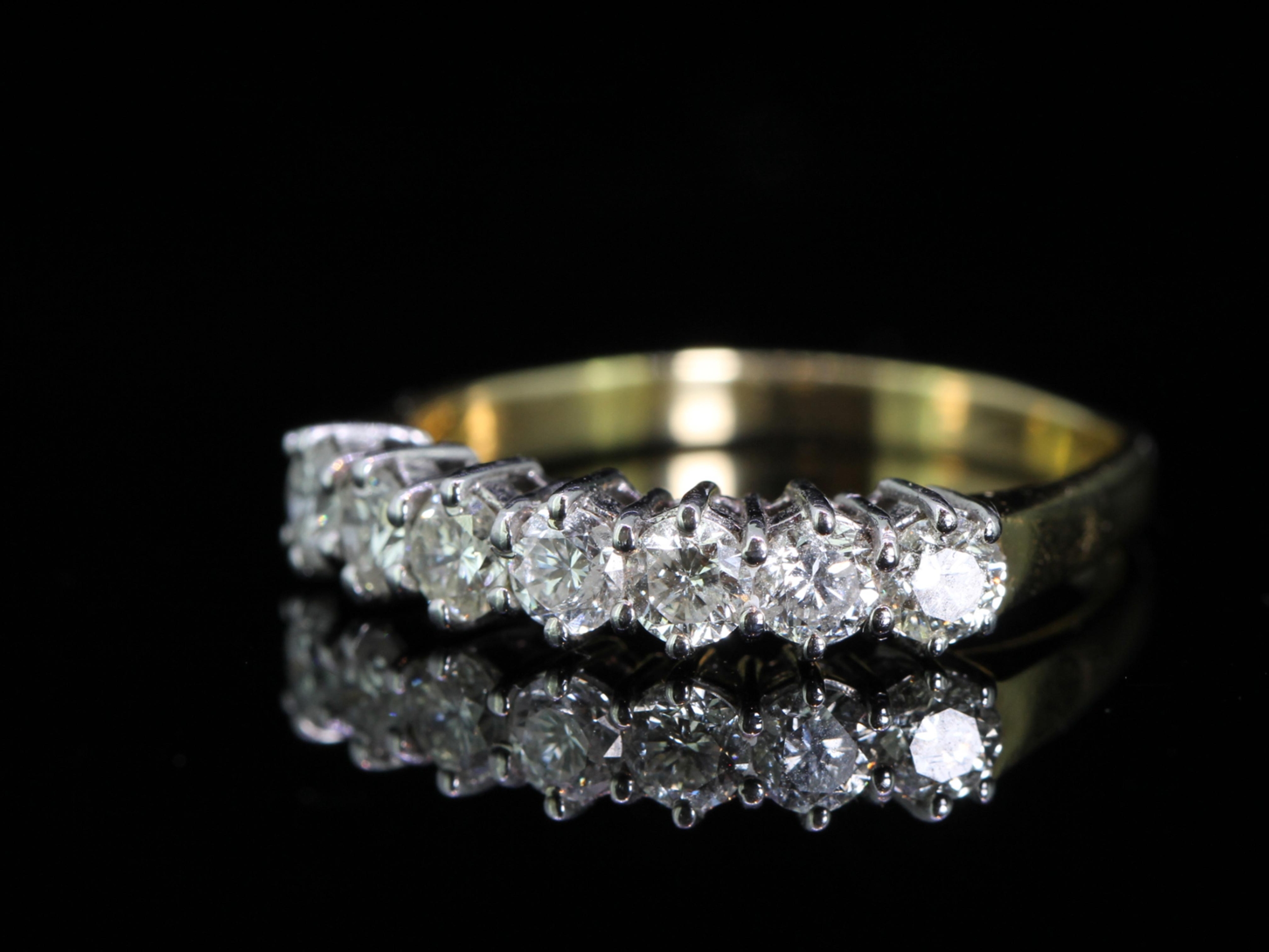 Stunning Seven Stone Diamond 18 Carat Gold Eternity Ring
