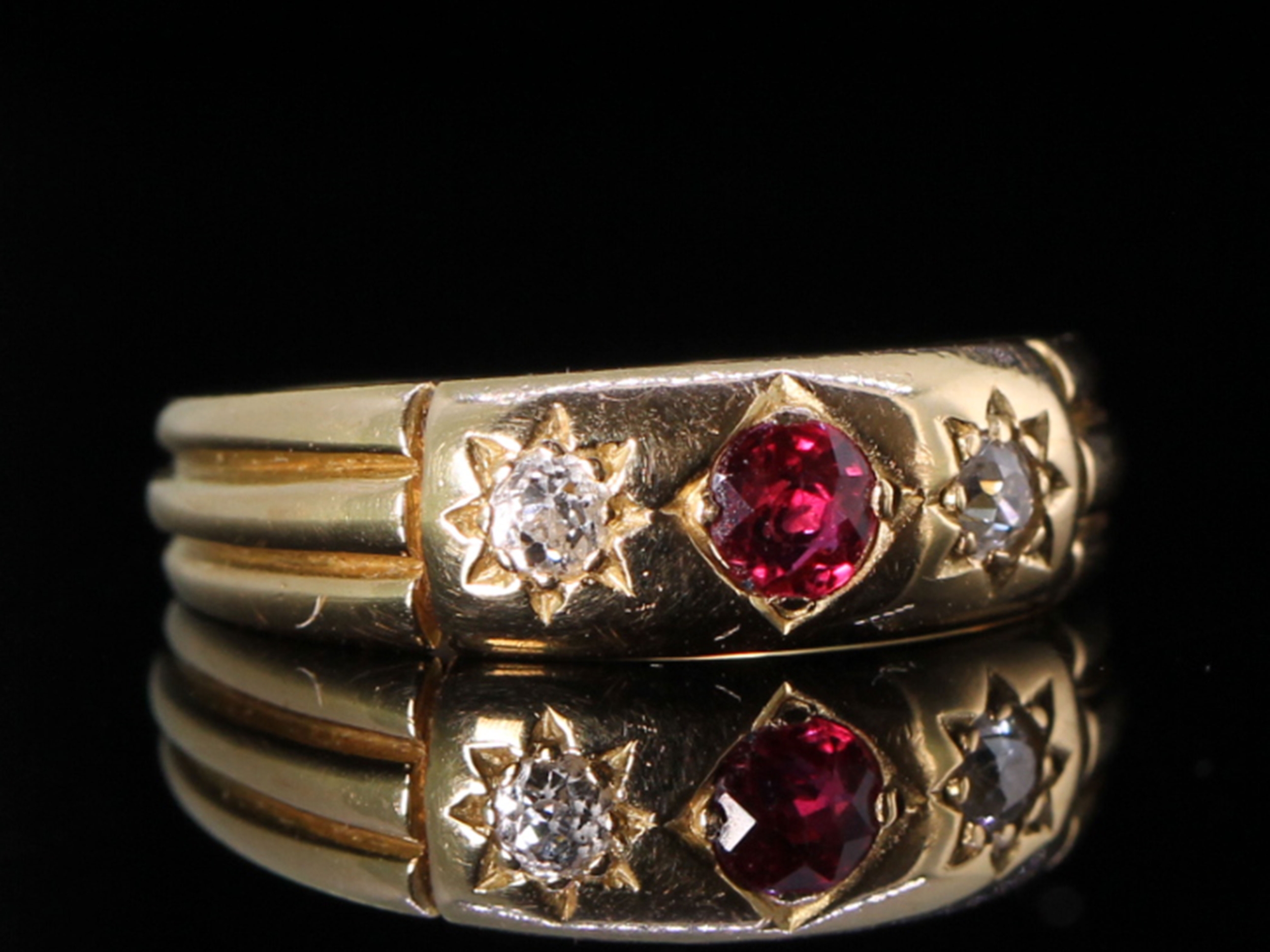 Edwardian Ruby and Diamond 18ct Gold Ring