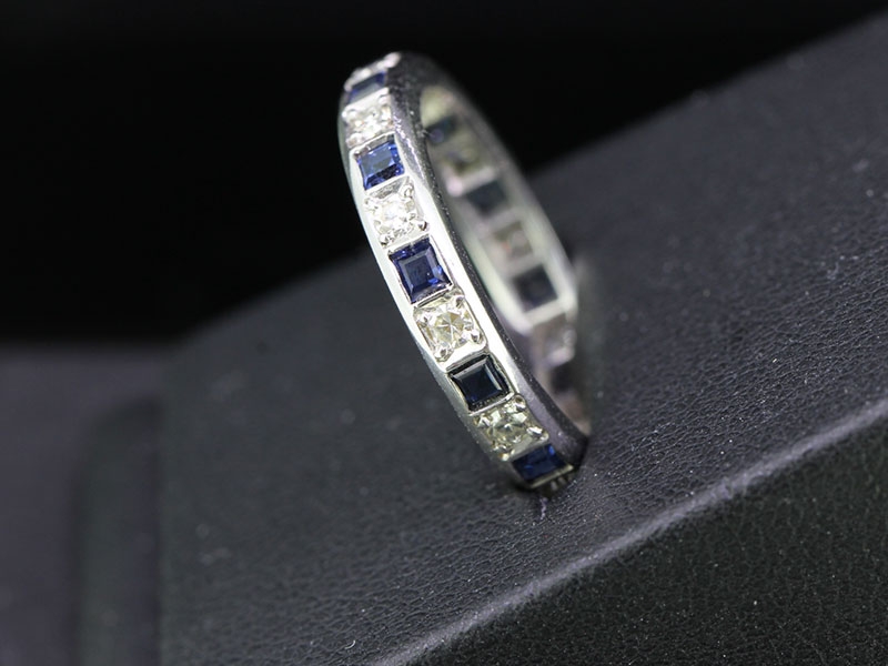  SOPHISTICATED SAPPHIRE AND DIAMOND FULL 18 CARAT GOLD FULL ETERNITY RING