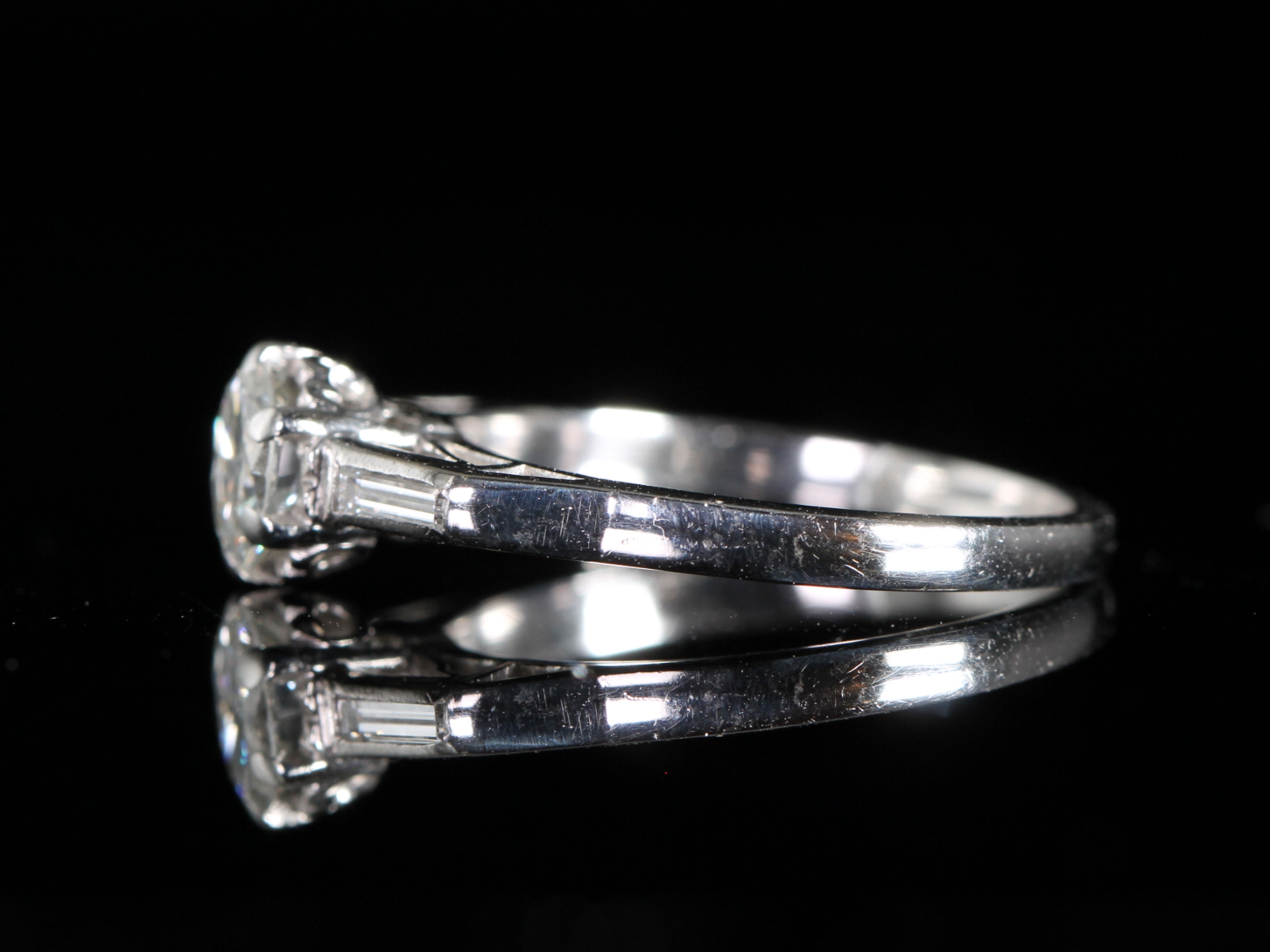 Circa 1950s Diamond Solitaire Platinum Ring