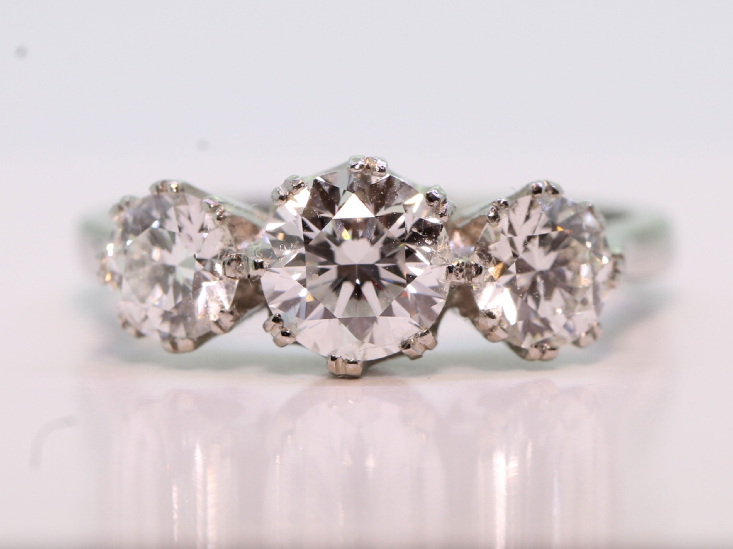 Vintage Platinum Diamond Trilogy Ring