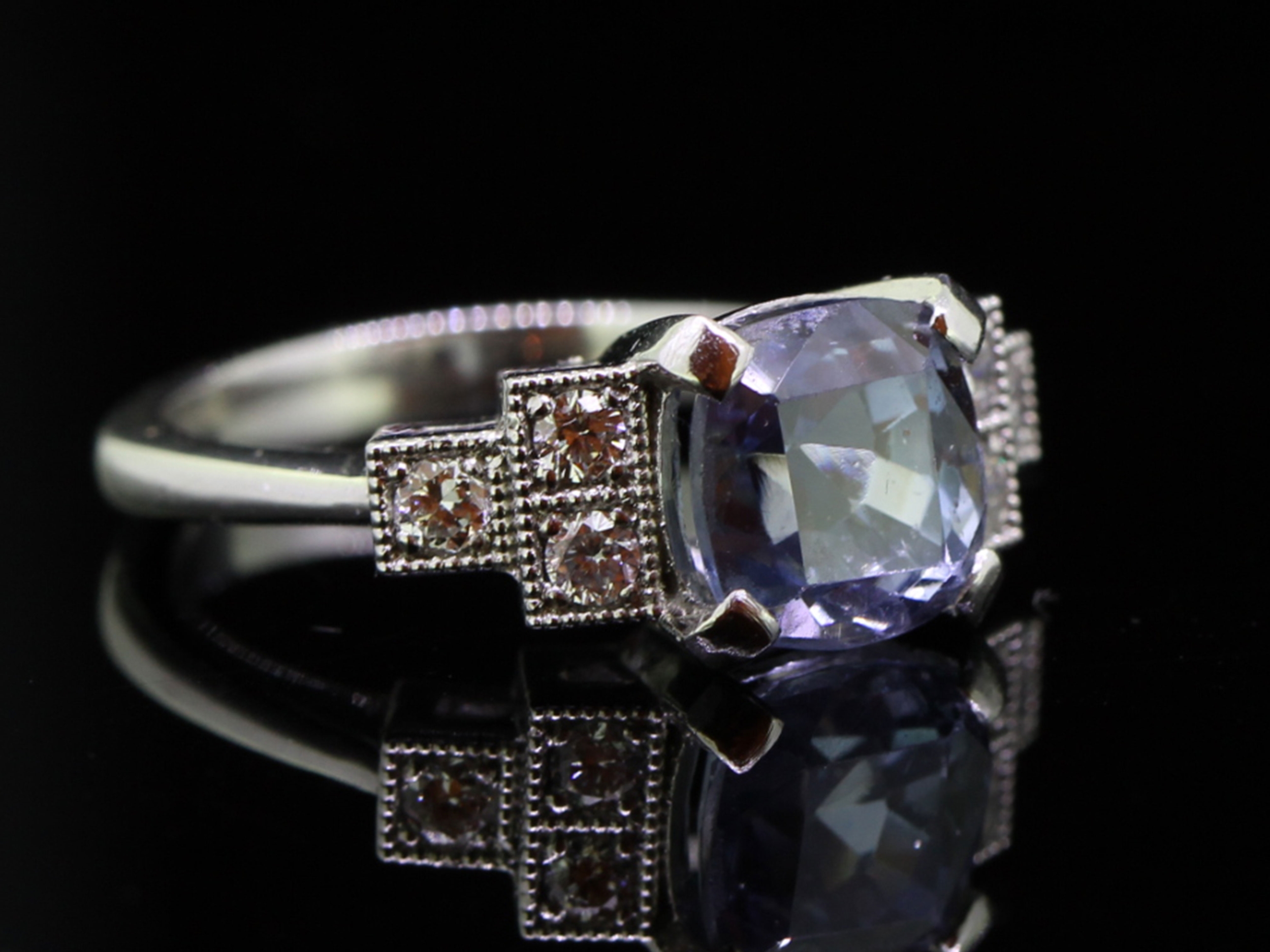 Natural Blue 4.52 Carat Sapphire and Diamond Platinum Ring With Cert 