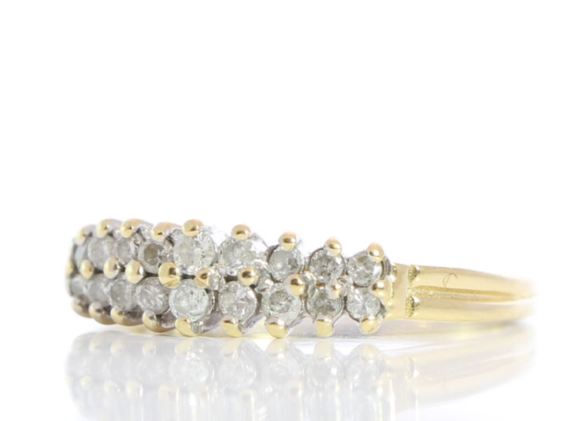 BEAUTIFUL DOUBLE ROW DIAMOND  CARAT GOLD BAND