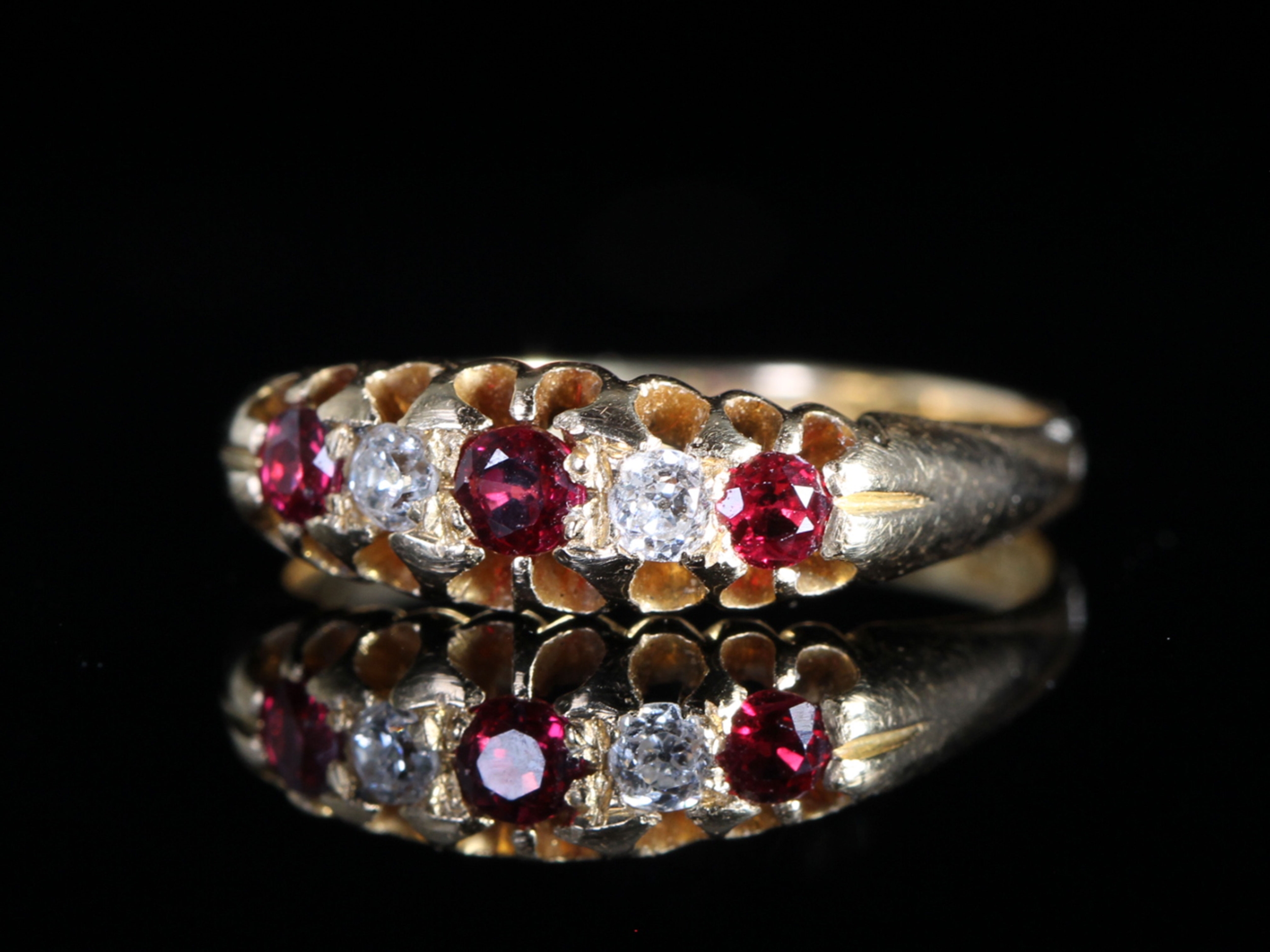 Art Deco Ruby and Diamond 18ct Gold Ring