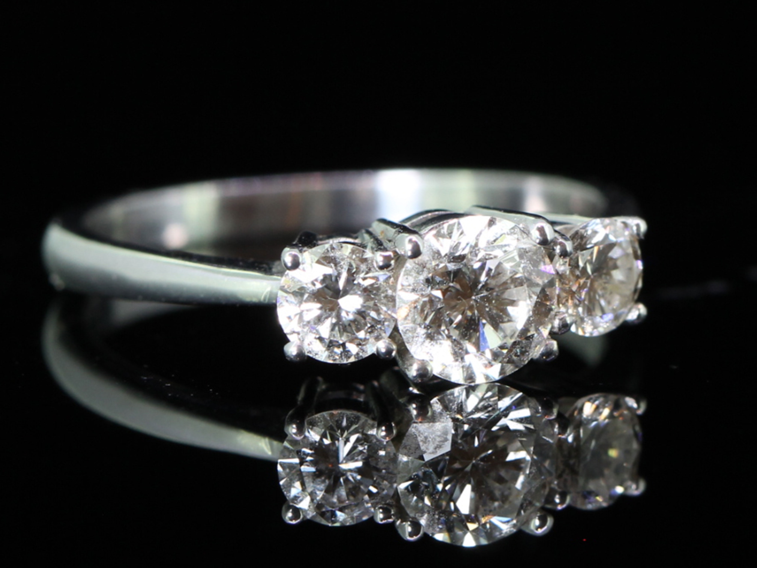 Beautiful and Eye-catching Diamond Platinum Trilogy Ring