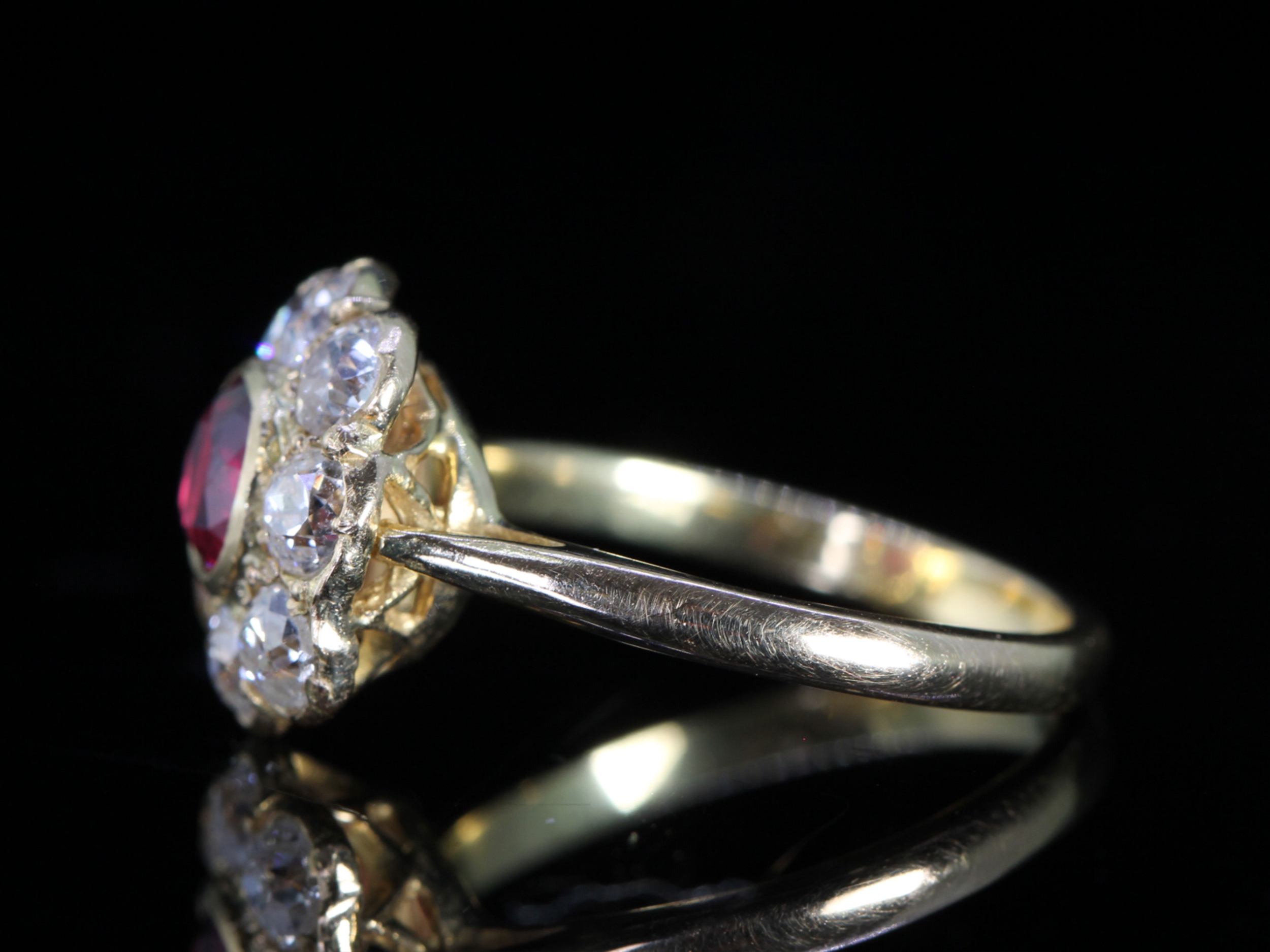 Vintage Ruby and Diamond 18ct Gold Cluster Ring
