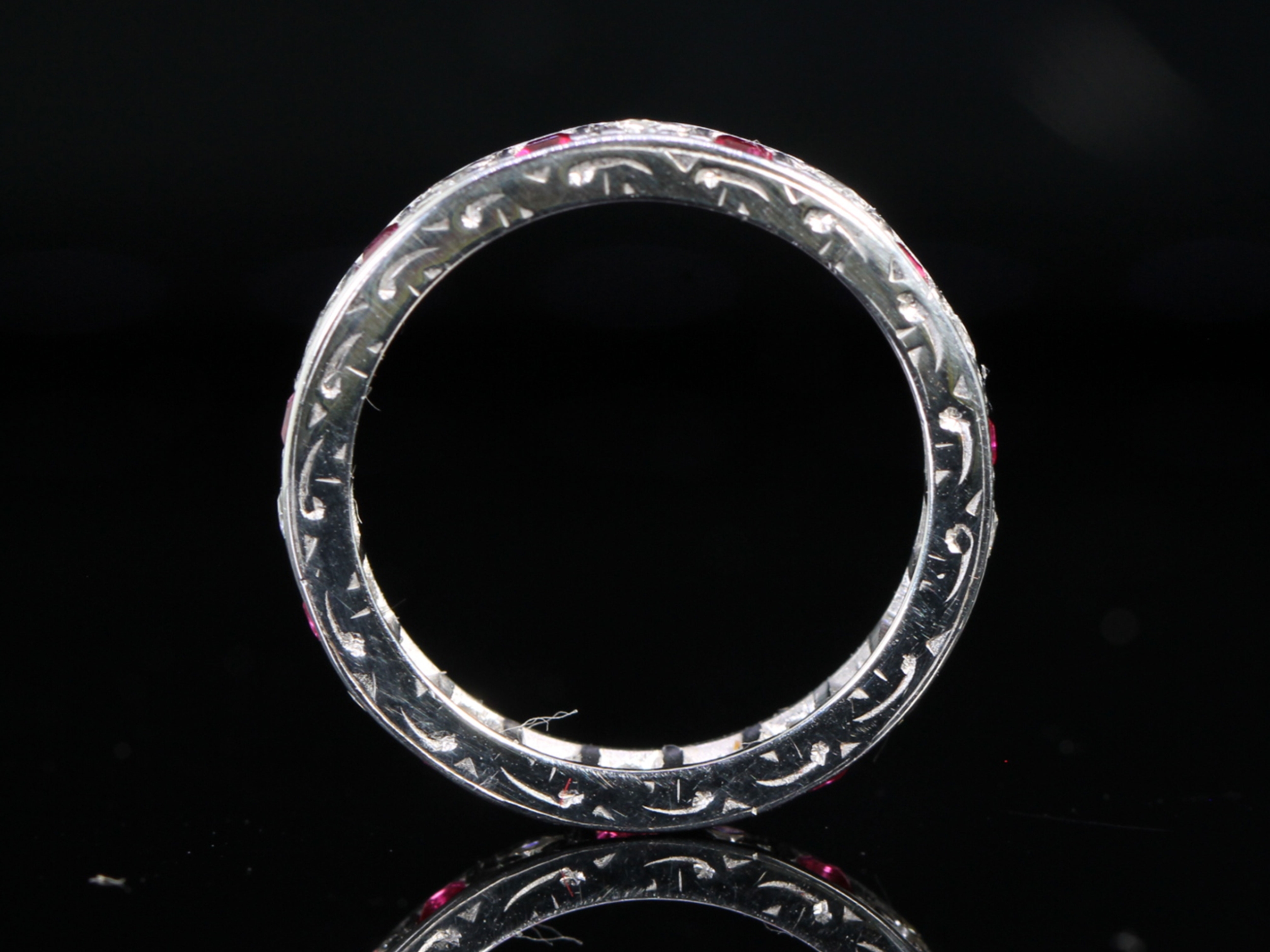 Art Deco Ruby and Diamond 18ct Gold Full Eternity Ring