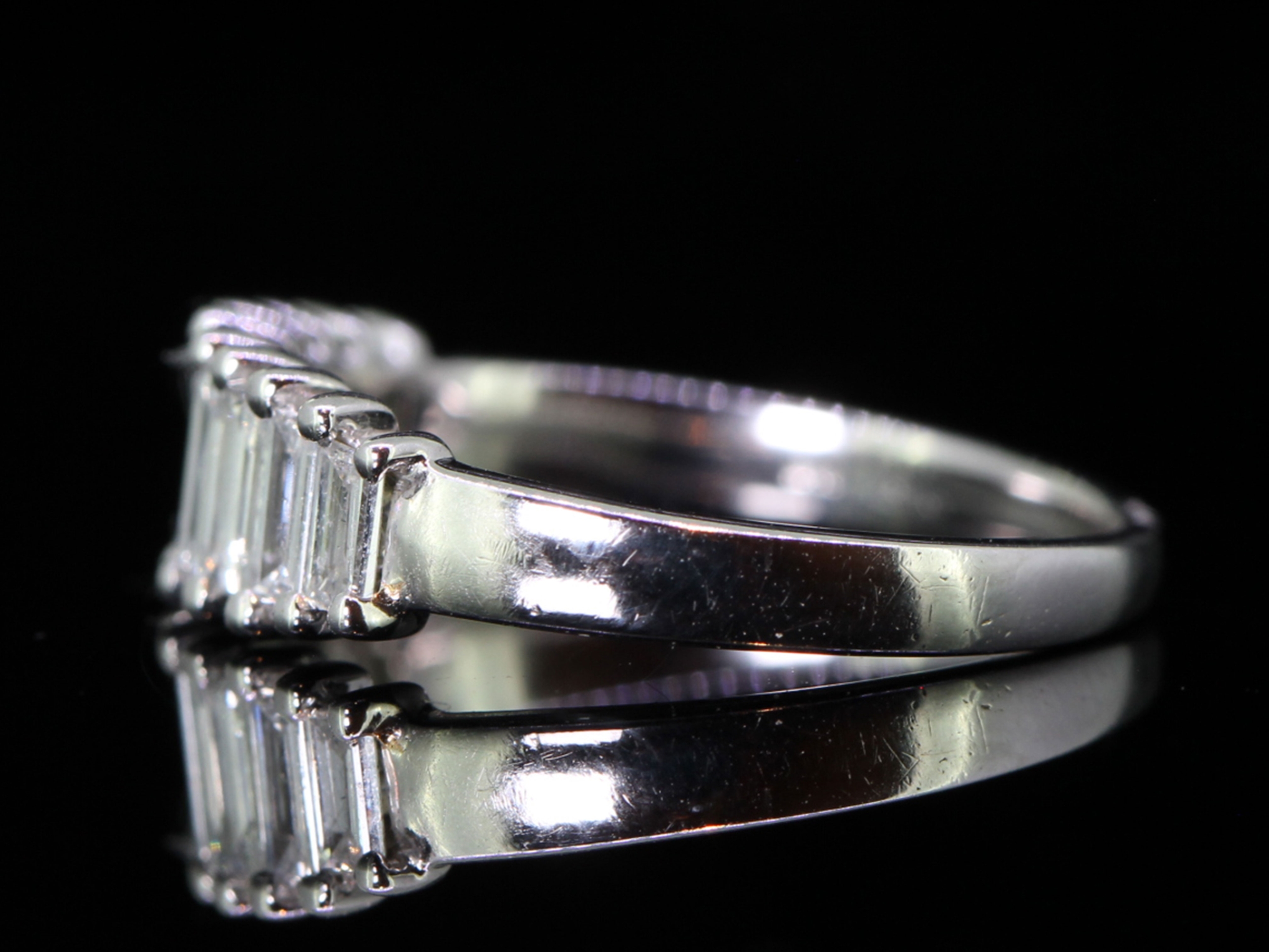Simplistic Baguette Cut Diamond 18 Carat Gold Ring