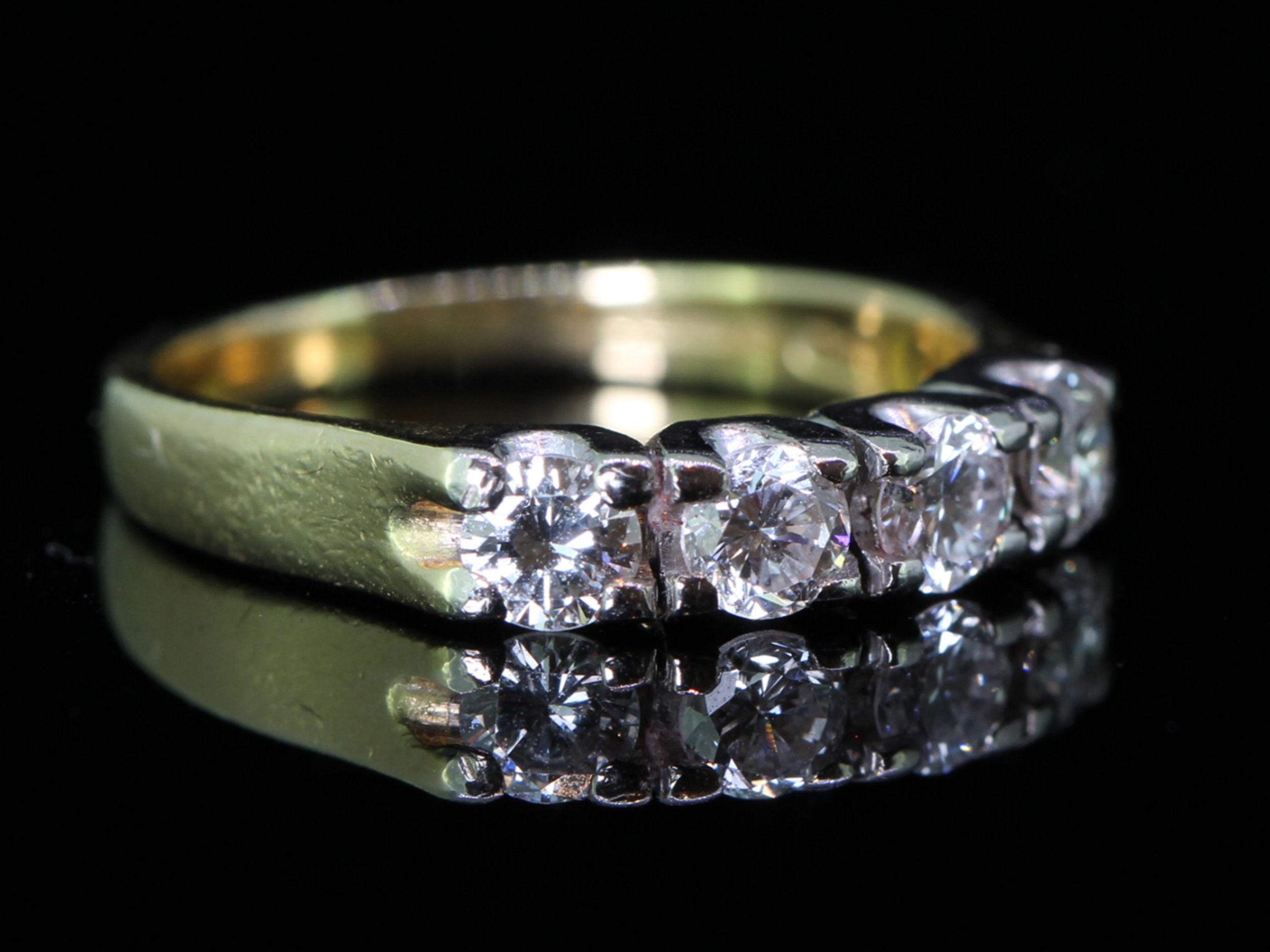 Four Stone Diamond 18 Carat Gold Half Eternity Ring