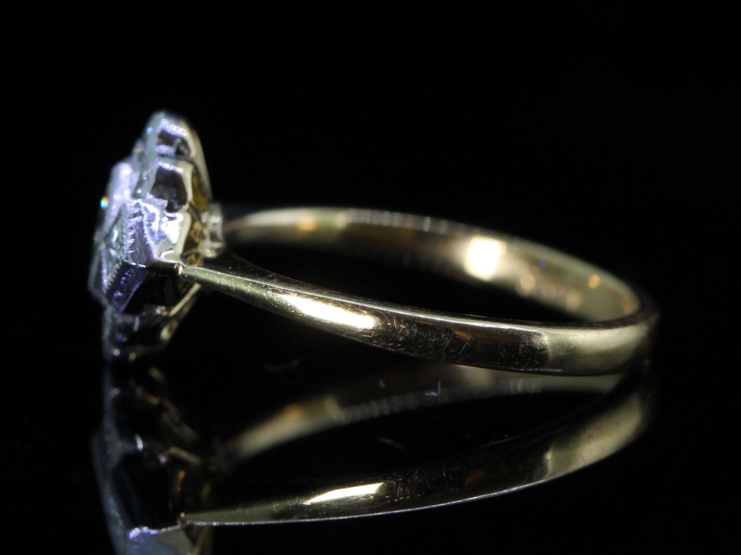 Vintage Art Deco Style Diamond 18ct Gold Cluster Ring