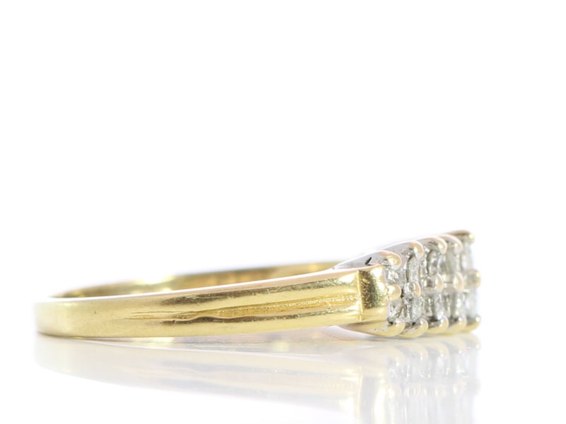 BEAUTIFUL DOUBLE ROW DIAMOND  CARAT GOLD BAND