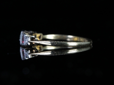 Art Deco Ruby and Diamond Platinum and 18ct Gold Ring