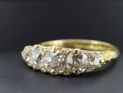 FABULOUS EDWARDIAN FIVE STONE 18 CARAT GOLD RING