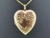  STUNNING EDWARDIAN 9 CARAT GOLD HEART LOCKET