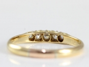 PRETTY EDWARDIAN FIVE STONE DIAMOND 18 CARAT GOLD RING