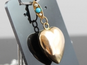  LOVELY EDWARDIAN 15 CARAT GOLD HEART PENDANT