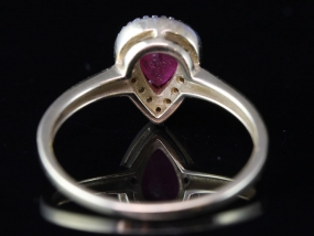 VINTAGE INSPIRED RUBY AND DIAMOND 9 CARAT GOLD RING