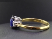 BEAUTIFUL SAPPHIRE AND DIAMOND 18 CARAT GOLD TRILOGY RING
