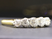  FABULOUS EDWARDIAN FIVE STONE DIAMOND 18 GOLD RING