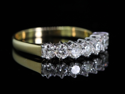 Stunning Seven Stone Diamond 18 Carat Gold Eternity Ring