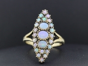 BEAUTIFIUL GEORGIAN INSPIRED NEVETTE 9 CARAT GOLD OPAL RING