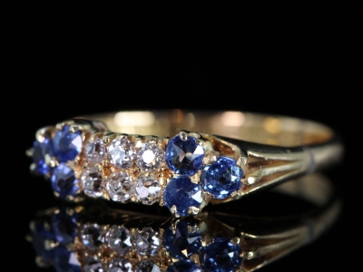 Victorian Sapphire and Diamond 18ct Gold Ring