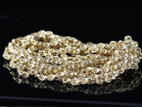 ELEGANT VICTORIAN 9 CARAT GOLD FANCY LINK GUARD CHAIN