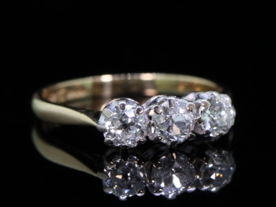 Edwardian Diamond 18ct Gold Trilogy Ring
