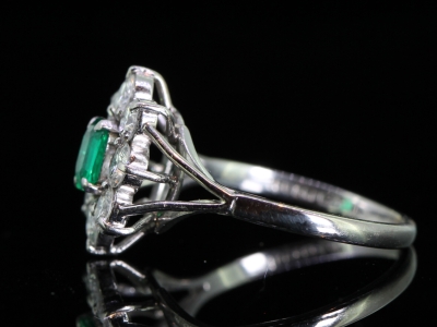 Colombian Emerald and Diamond 18 carat Gold and Platinum Ring