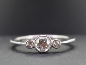 EXQUISITE EDWARDIAN THREE STONE DIAMOND 18 CARAT GOLD RING