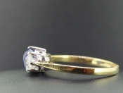 GORGEOUS SAPPHIRE AND DIAMOND TRILOGY 18 CARAT GOLD RING