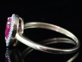 VINTAGE INSPIRED RUBY AND DIAMOND 9 CARAT GOLD RING