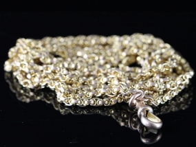 ELEGANT VICTORIAN 9 CARAT GOLD FANCY LINK GUARD CHAIN