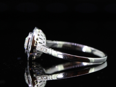BEAUTIFUL DIAMOND AND SAPPHIRE ART DECO INSPIRED PLATINUM RING